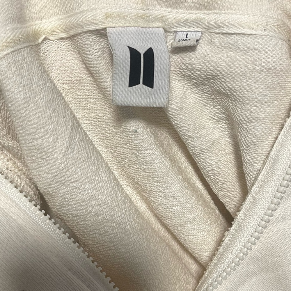 BTS 2021 Muster SOWOOZOO Zip-Up Hoodie Ivory Off White Purple - Picture 5 of 8